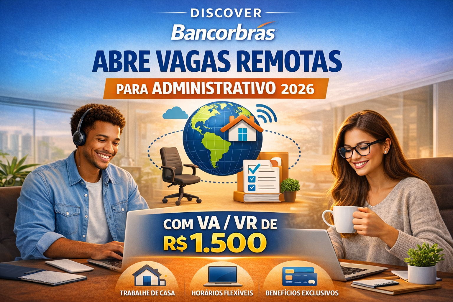 Bancorbrás abre Vagas Remotas para Administrativo 2026 com VA/VR de R$ 1.500