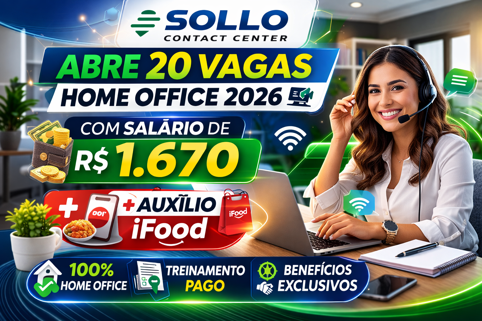 Sollo Contact Center (Foco em Primeiro Emprego e Home Office)