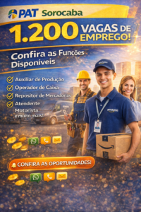 PAT Sorocaba oferece 1.200 Vagas de Emprego: Confira as Funções Disponíveis