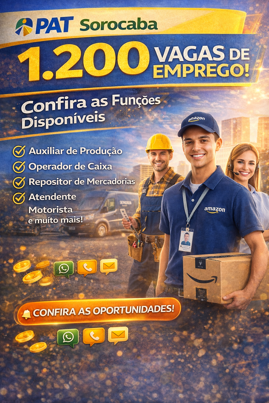 PAT Sorocaba oferece 1.200 Vagas de Emprego: Confira as Funções Disponíveis