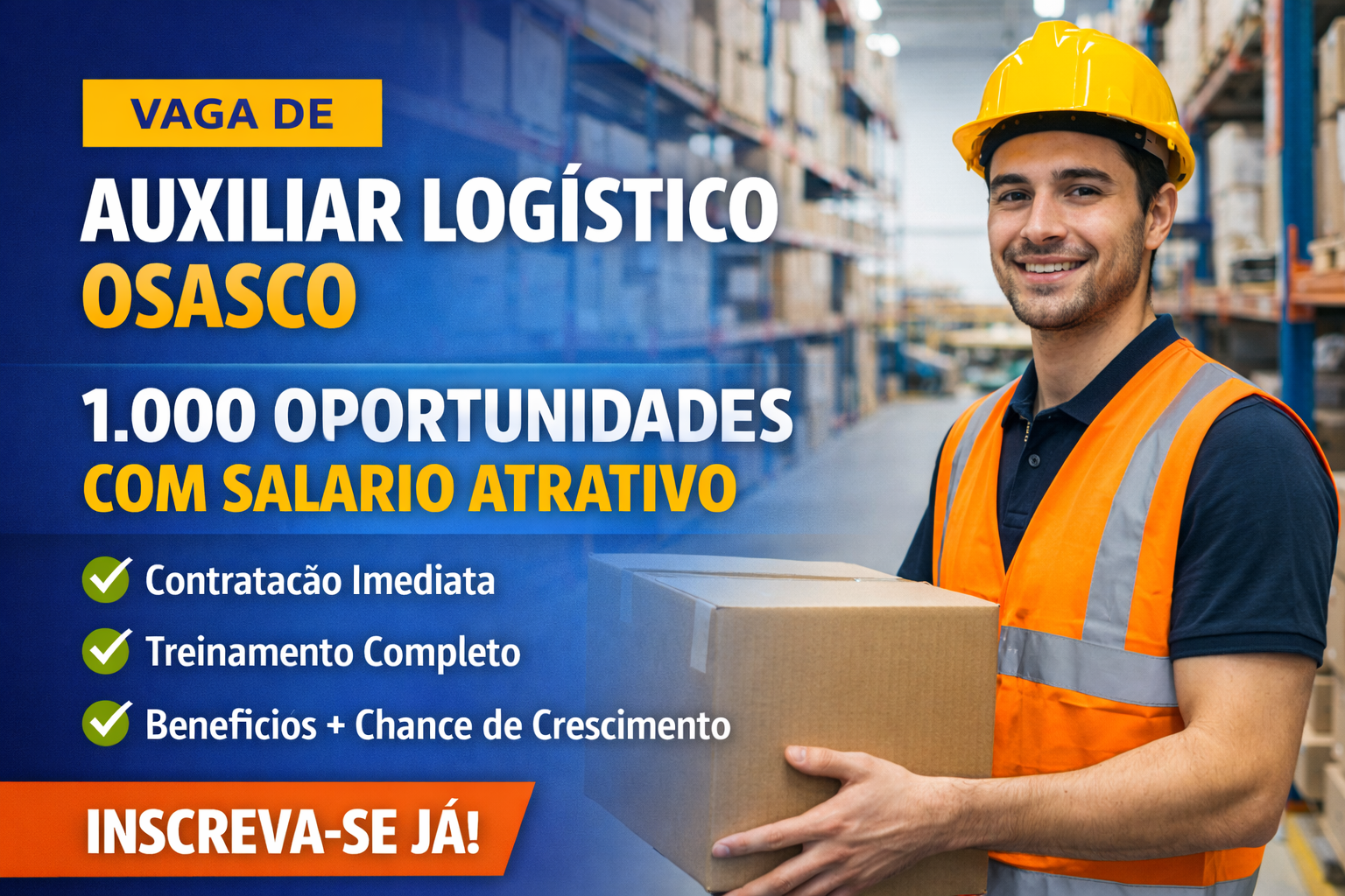 Vaga de Auxiliar Logístico Osasco: 1.000 Oportunidades com Salário Atrativo