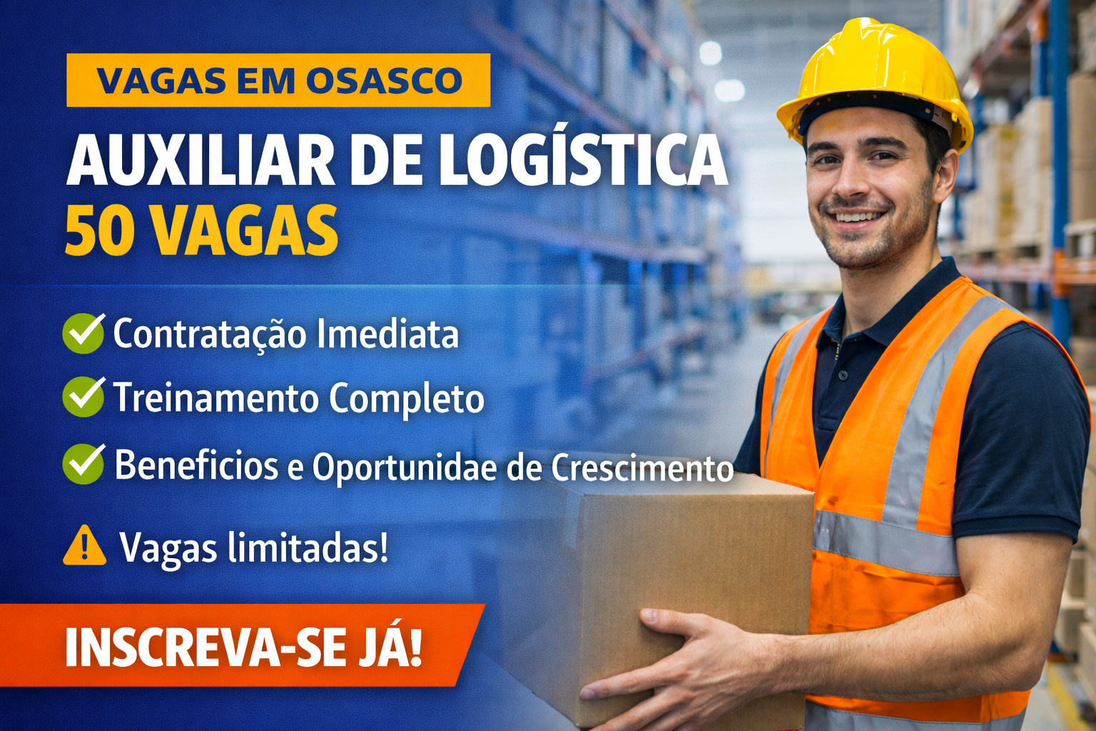 Auxiliar de Logística em Osasco - 50 vagas