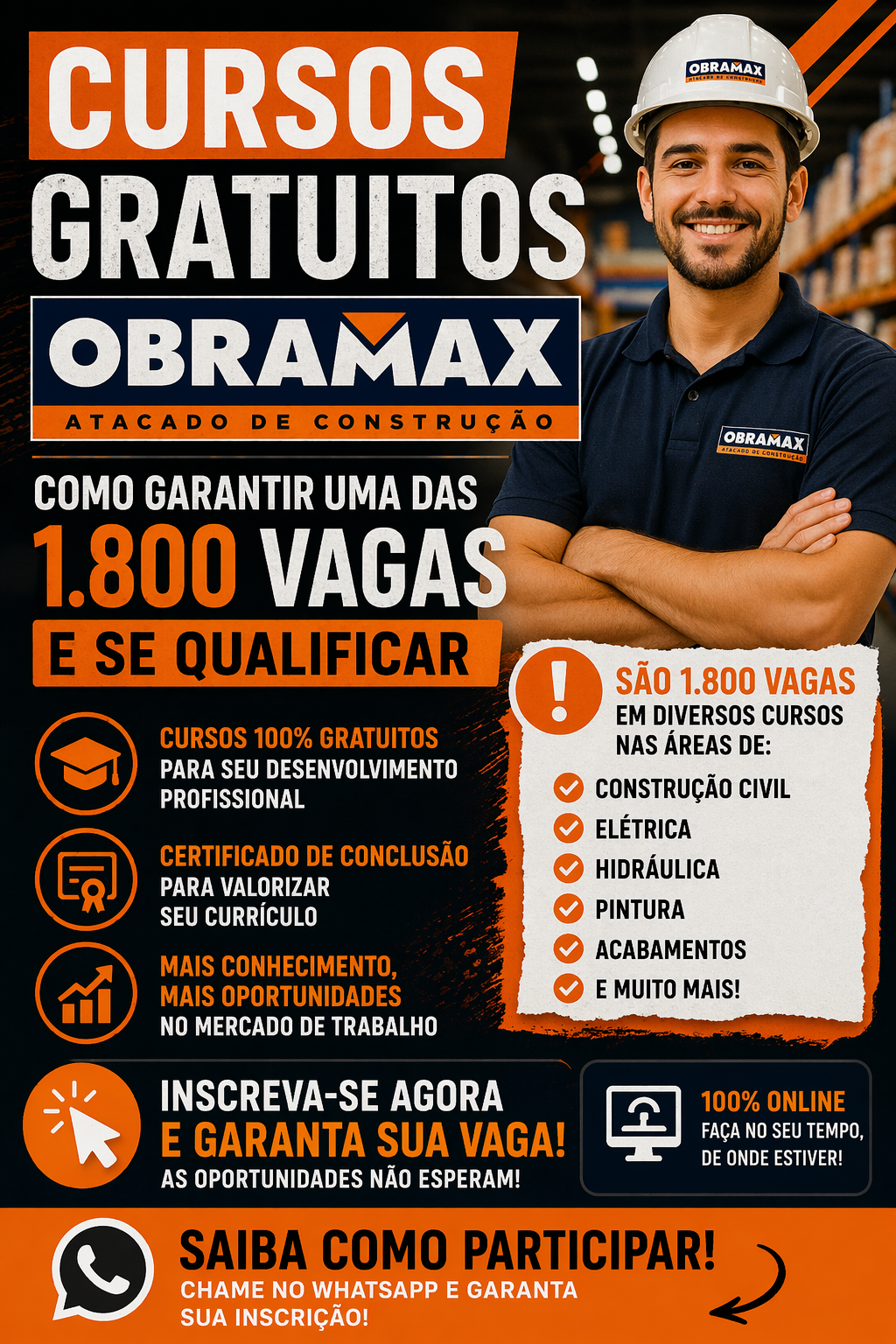 Cursos Gratuitos Obramax: Como Garantir uma das 1.800 Vagas e se Qualificar