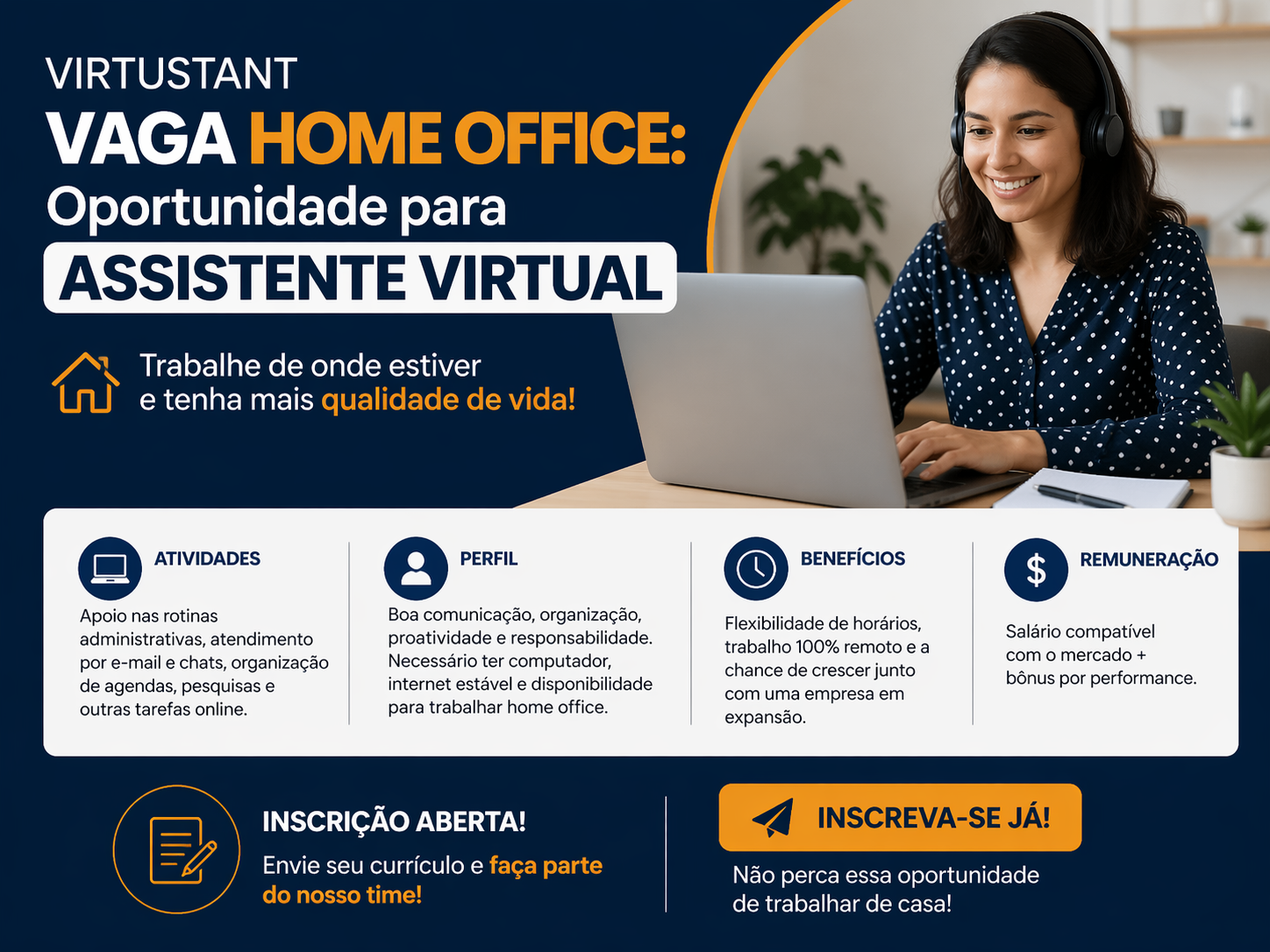 Virtustant Vaga Home Office: Oportunidade para Assistente Virtual com Inscrição Aberta