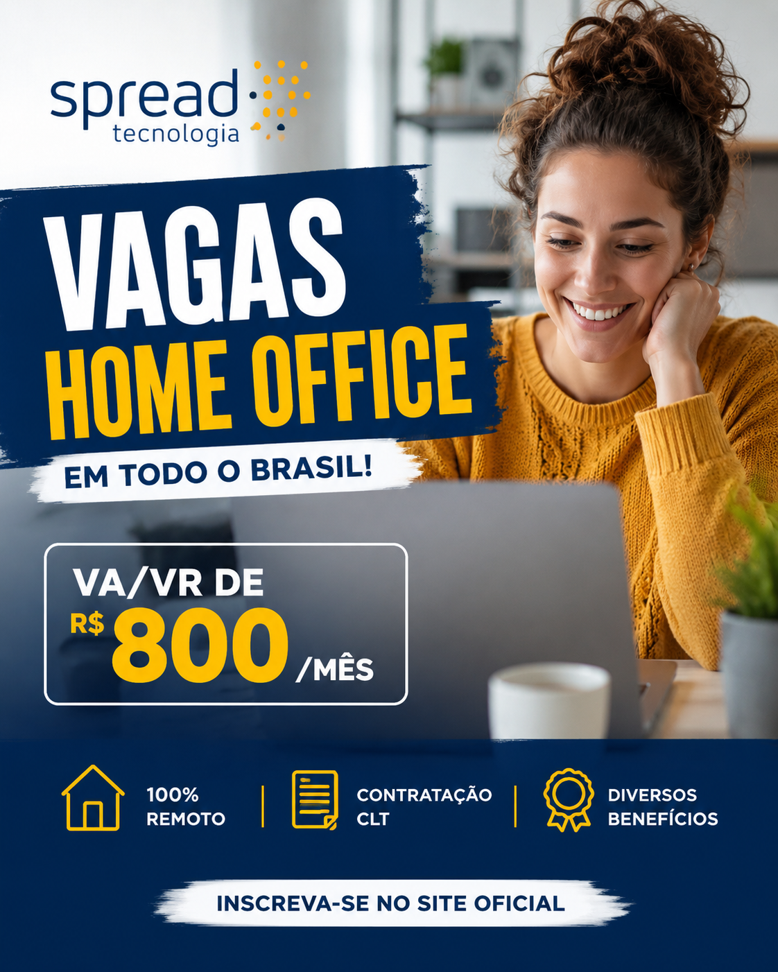 Spread Tecnologia Abre Vagas Home Office 2026 com VA/VR de R$ 800,00