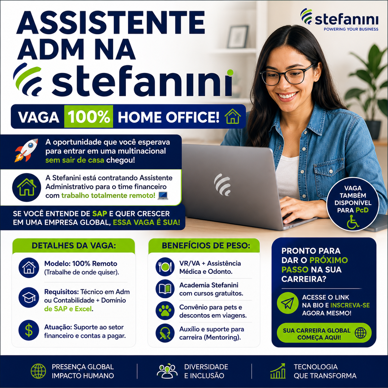 Vaga de Assistente Administrativo Stefanini: Oportunidade 100% Remota com SAP