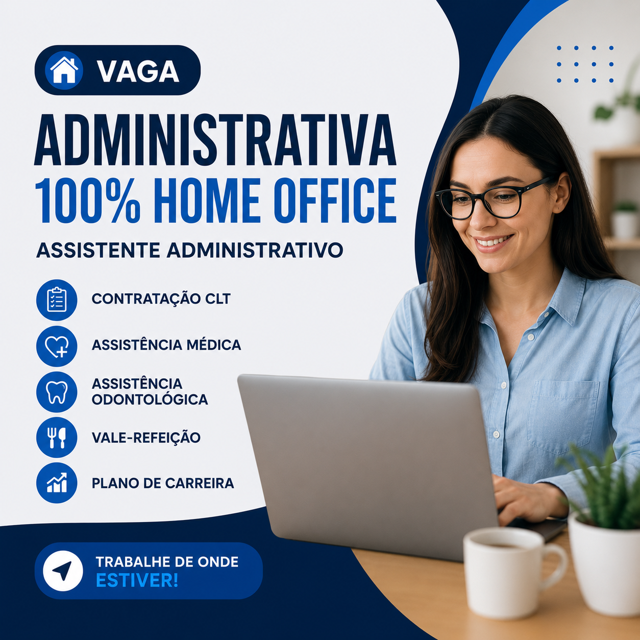 Vaga Administrativa Home Office: Inscrições Abertas para Assistente Administrativo 100% Remoto