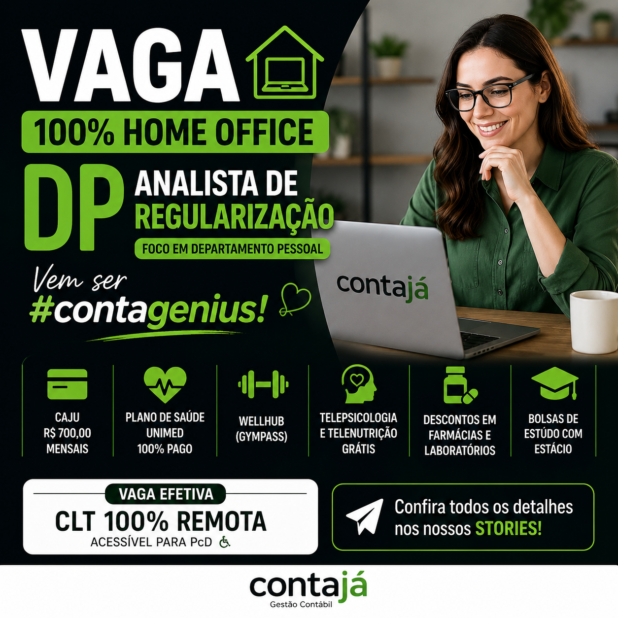 Analista de Regularização com Foco em DP: Contajá Abre Vaga 100% Home Office