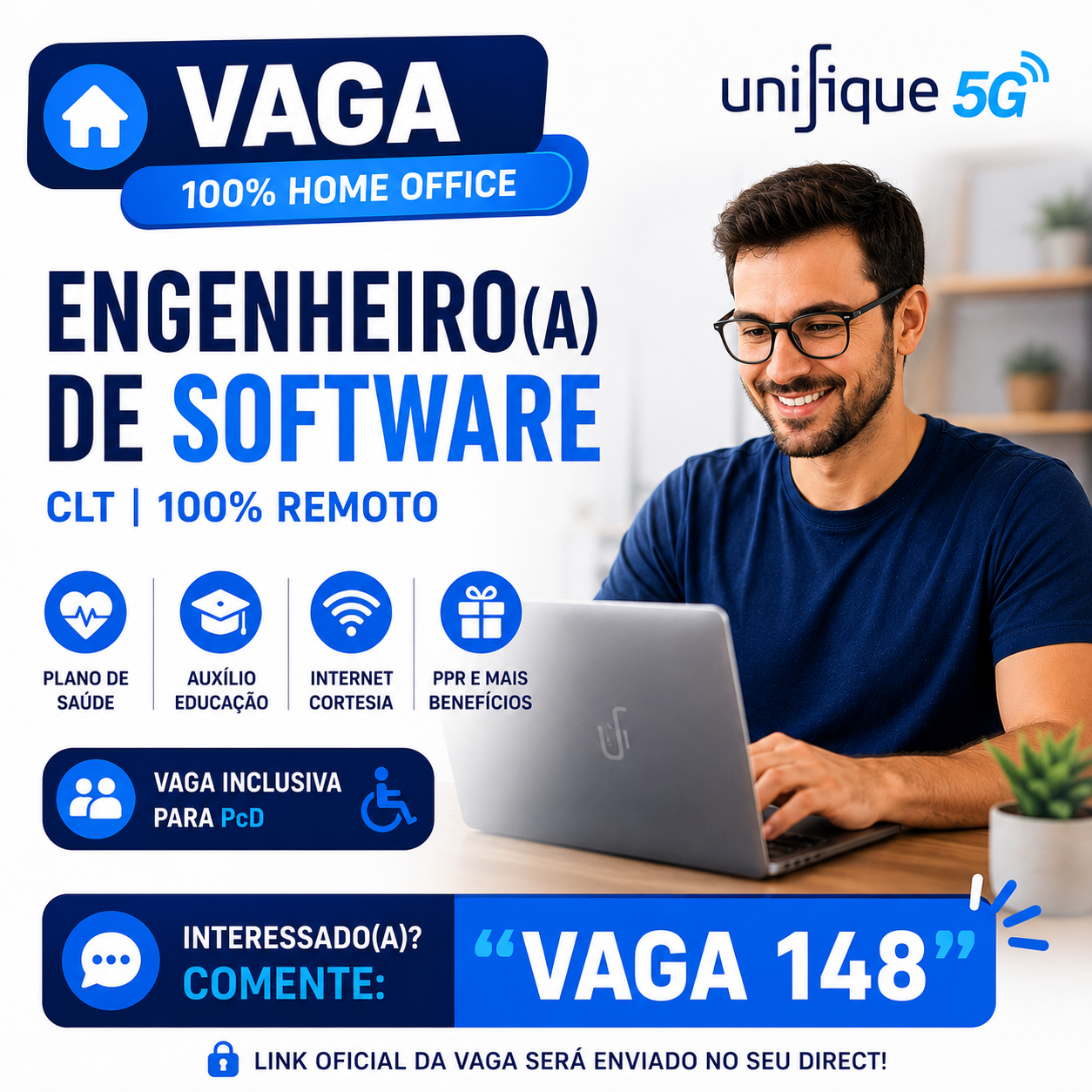 Vaga Home Office: Engenheiro(a) de Software 100% Home Office na Unifique