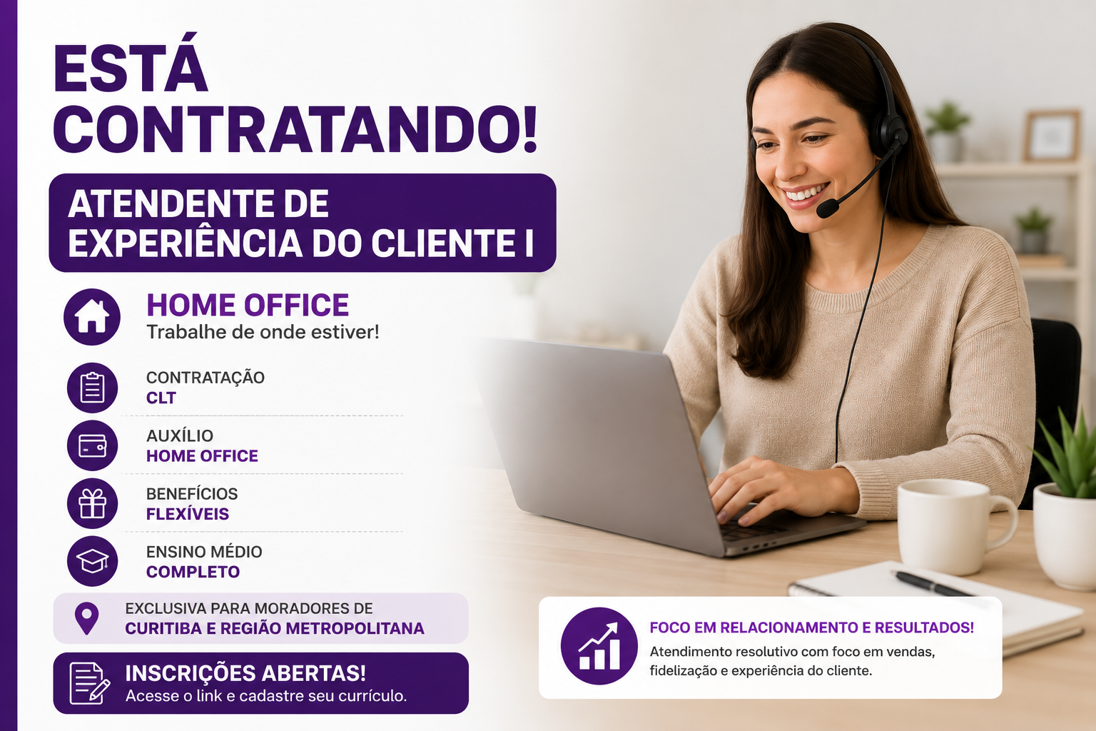 Vaga Home Office: Atendente de Experiência do Cliente I na Vivo