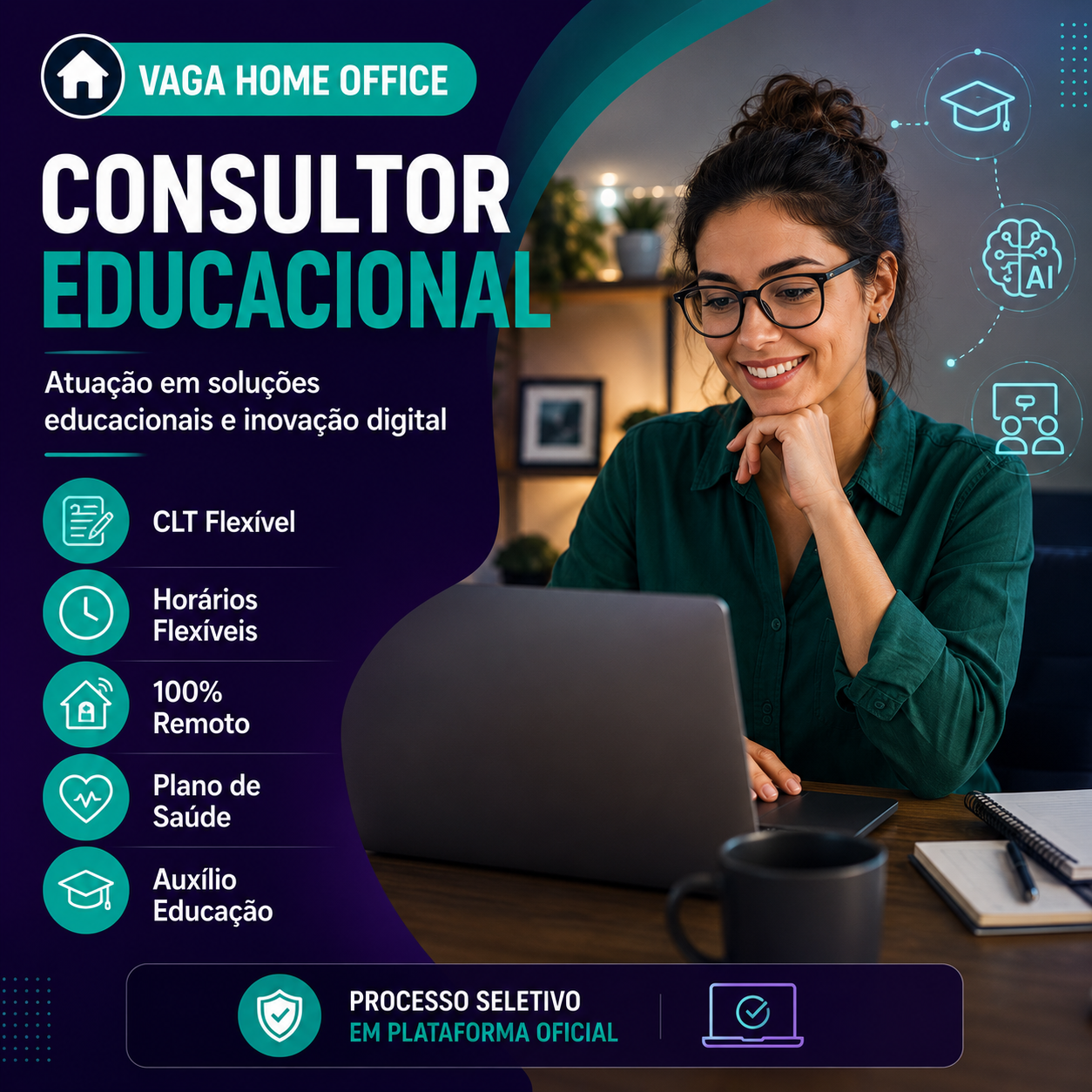 Vaga Home Office: Consultor Educacional no DOT Digital Group (Inhire)