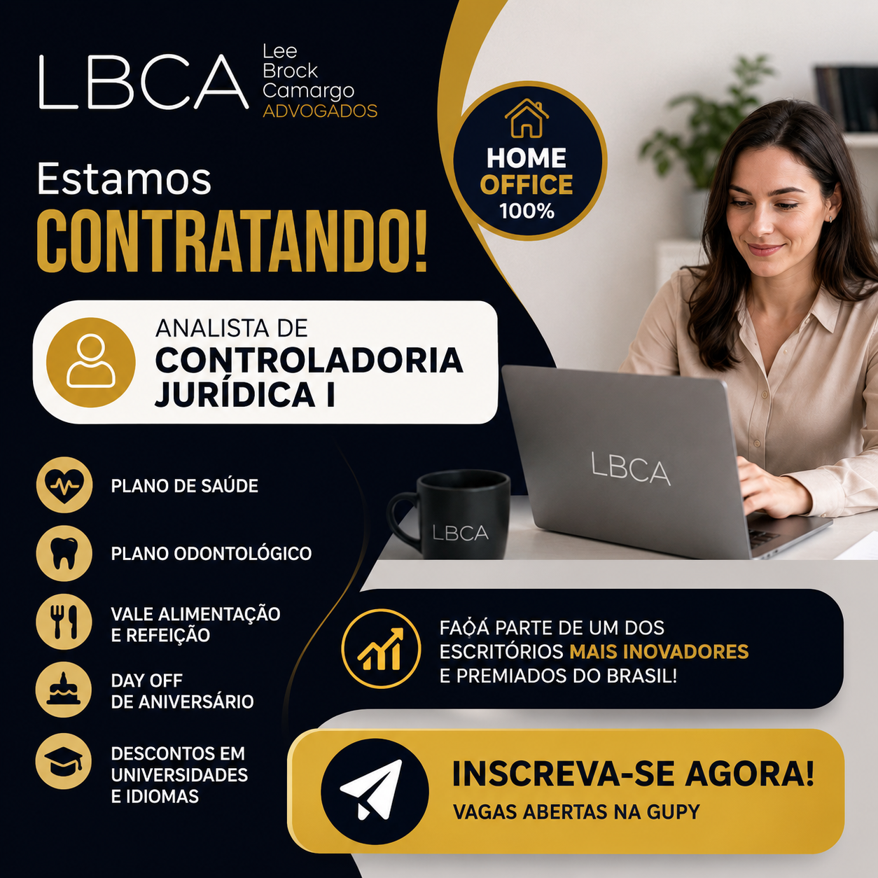Vaga de Atendimento Home Office na LBCA: Inscrições Abertas para Analista de Controladoria Jurídica I