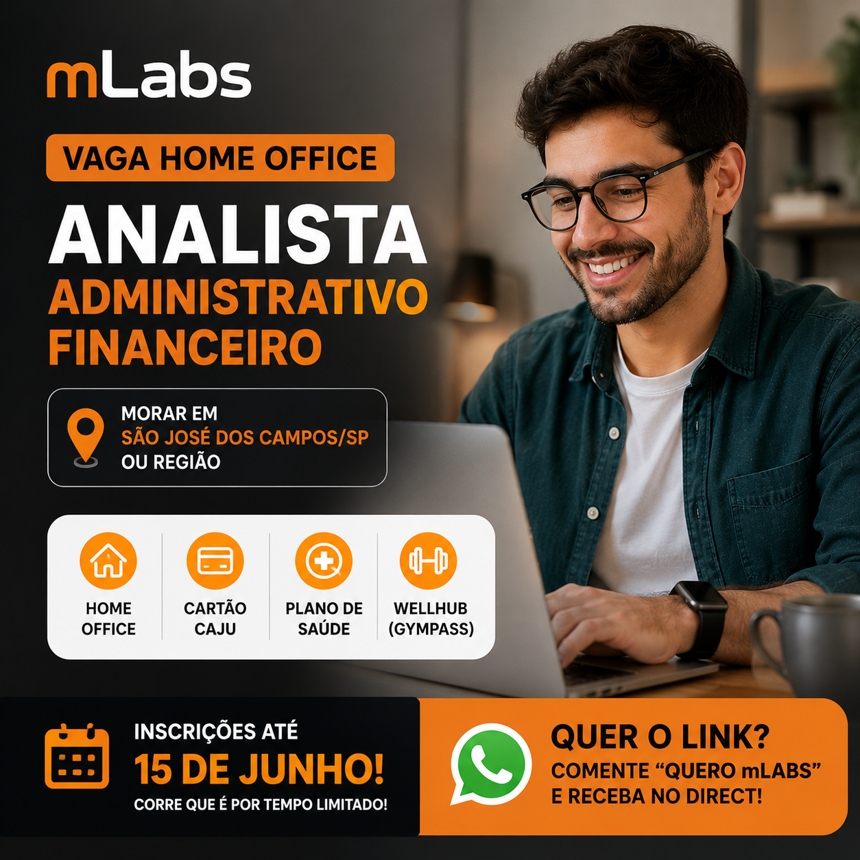 Vaga de Atendimento Home Office na mLabs: Inscrições Abertas para Analista Administrativo Financeiro Júnior/Pleno